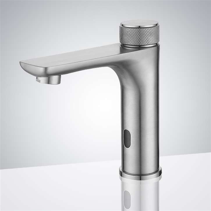 Fontana Brushed Nickel Smart Touchless Bathroom Sink Faucet With Hot & Cold Water